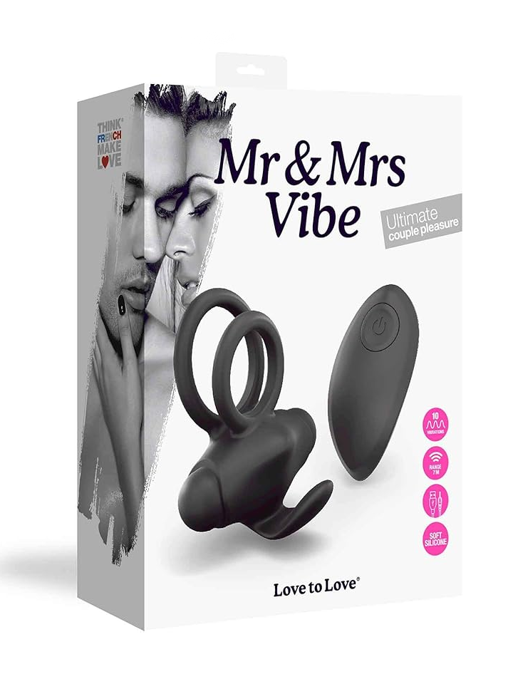 Mr & Mrs Vibe Ring Black - Vibrating cock ring 2