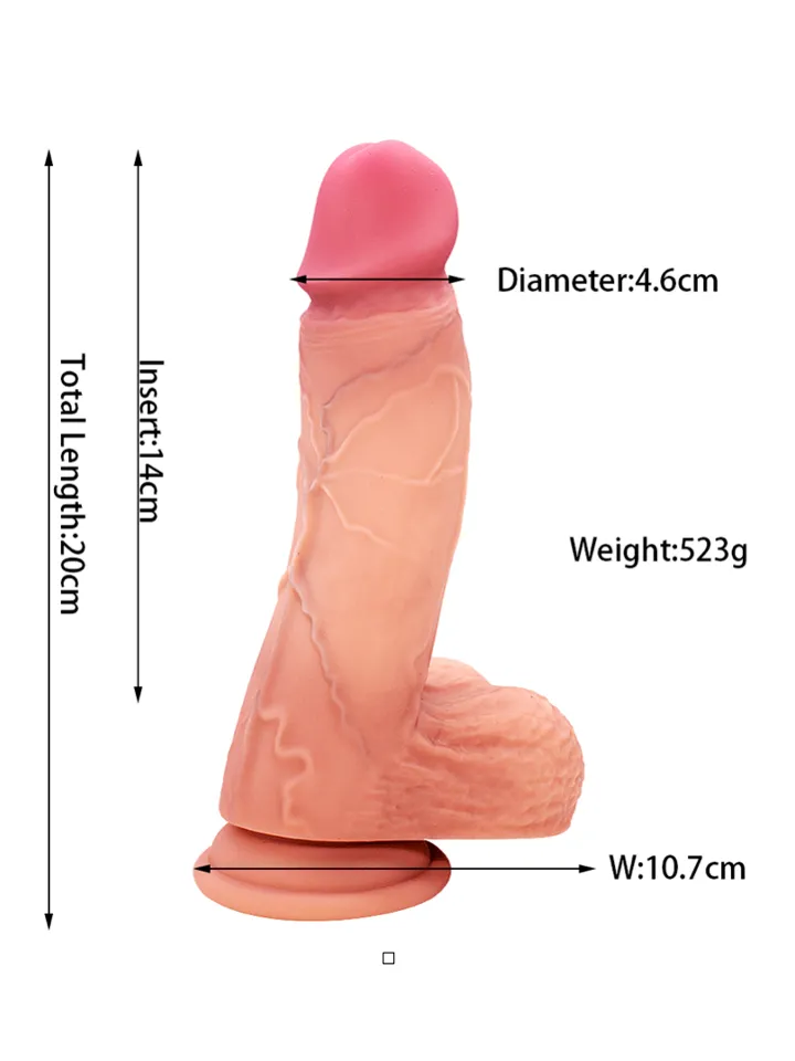 NaturalFeel Silicone Dildo With Balls 20 cm - Lifelike dildo 4 [full]
