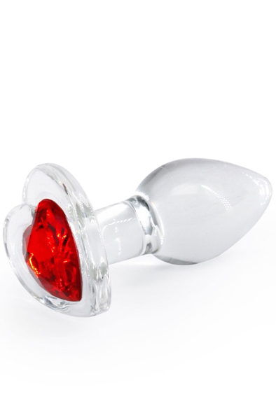 NS Novelties Crystal Desires Red Heart S - Glass anal plug 1