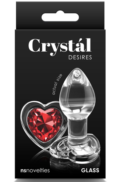 NS Novelties Crystal Desires Red Heart S - Glass anal plug 2