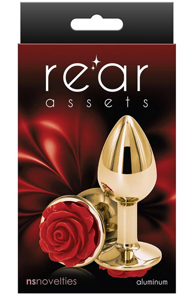 NS Novelties Rose Buttplug Small Red - Analplug aus Metall 2