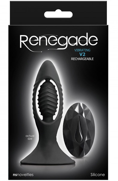 NS Novelties V2 Buttplug Black - Vibrating anal plug 2