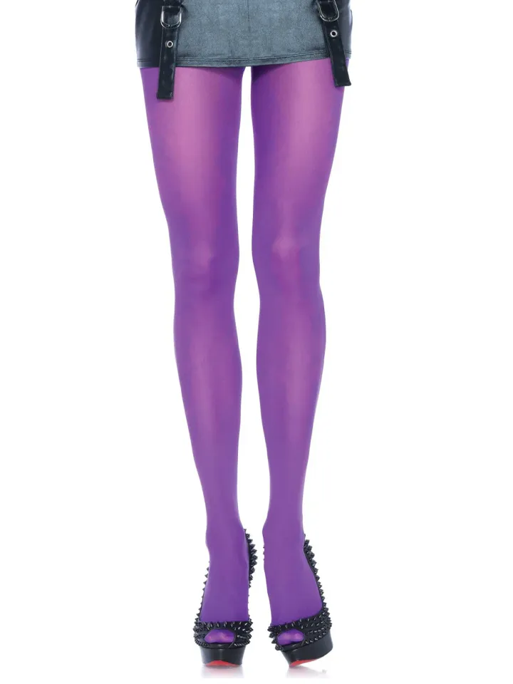 Nylon Opaque Pantyhose Purple - Stockings 1 [full]