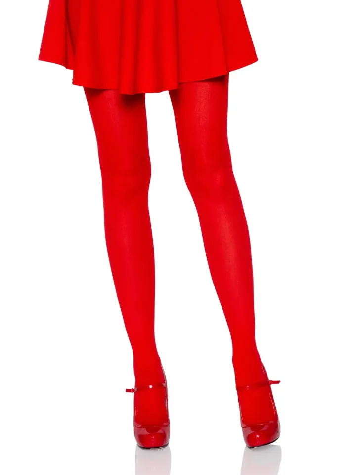 Nylon Opaque Pantyhose Red - Stockings 1 [full]