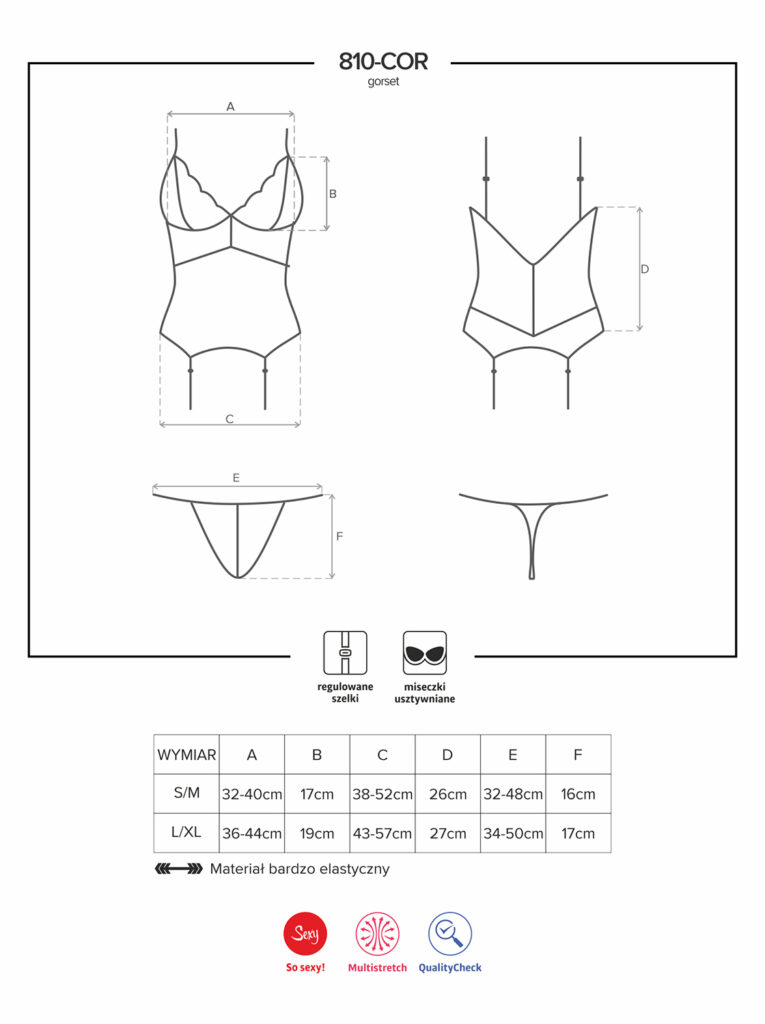 Obsessive 810-COR-2 Corset and Thong White - Corset & thong 5