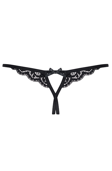 Obsessive 831-THC-1 Crotchless Thong Black - Crotchless panties 5