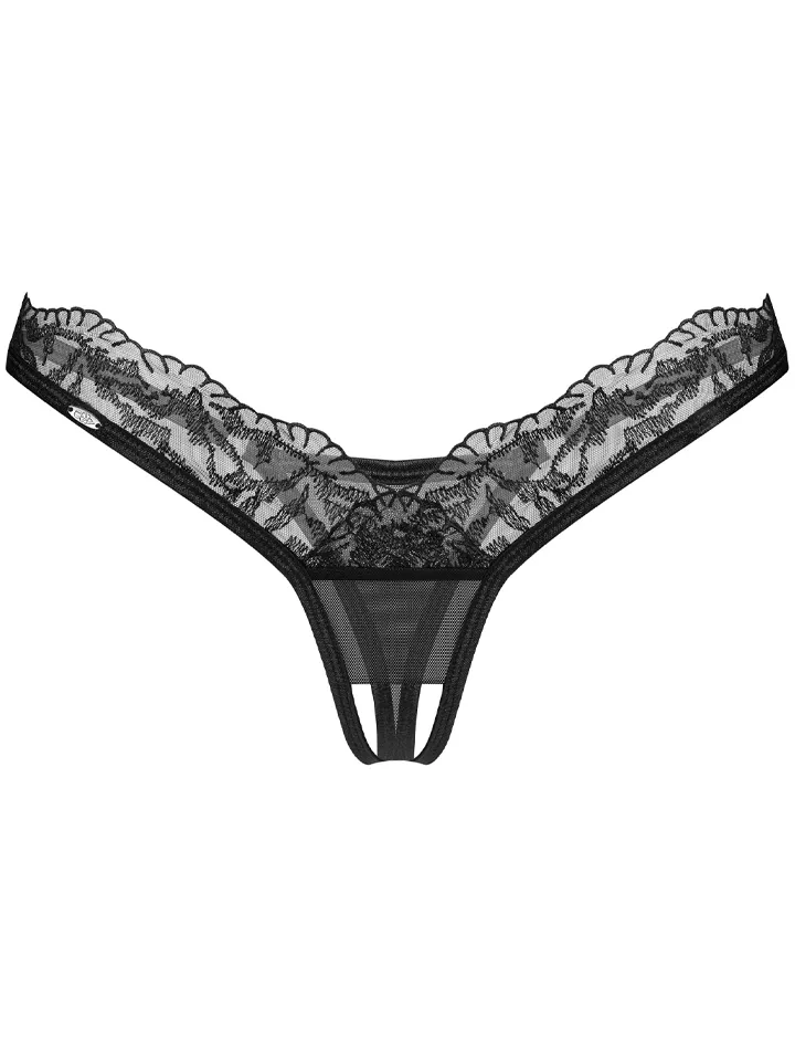 Obsessive Arrowel Crotchless Thong Black - Panties with open crotch 3