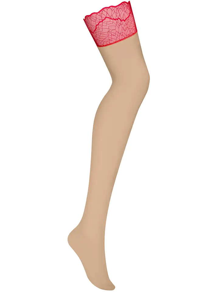 Obsessive Cupide Desir Stockings Red - Stay-ups 2
