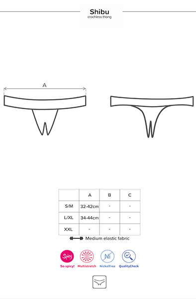 Obsessive Shibu Crotchless Thong Black - Lace panties 6