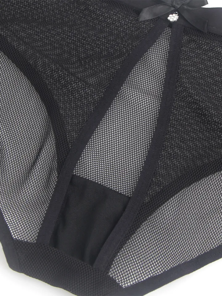 Open Back Mesh Panty Black - Panties 3 [full]