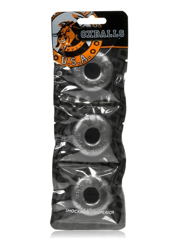 Oxballs Ringer Cock Rings 3-Pack Silver Steel - Cock ring set 3 [full]