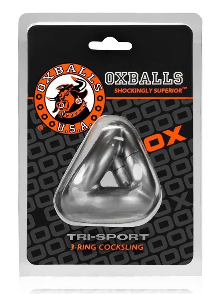 Oxballs Tri-Sport 3-Ring Cocksling Grey - Penis & scrotum rings 3 [full]