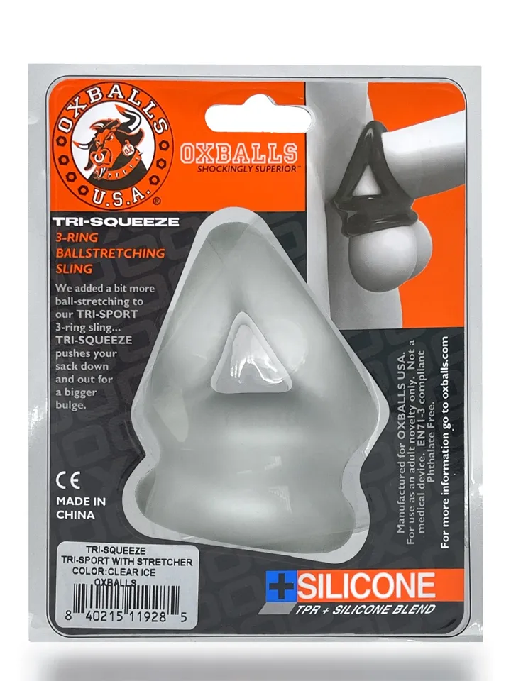 Oxballs Tri-Squeeze Ballstretching Sling Clear Ice - Penis & scrotum rings 3 [full]