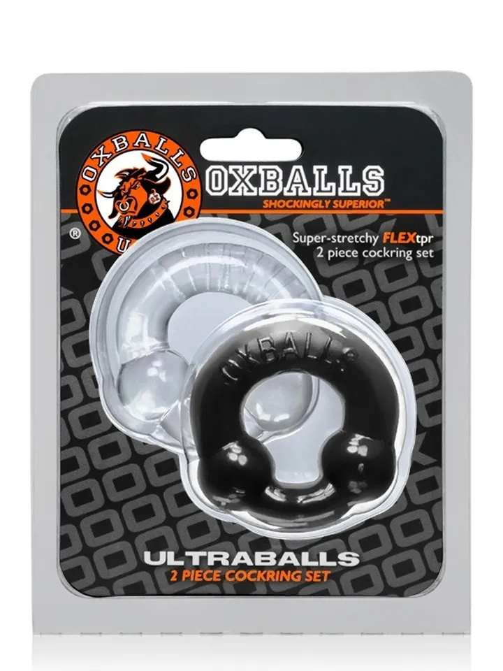 Oxballs Ultraballs Cock Rings Black & Clear - Cock ring set 2 [full]