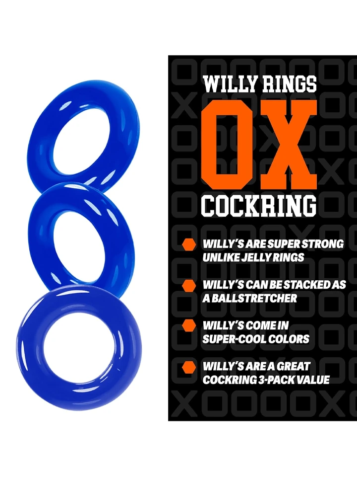 Oxballs Willy Rings Cock Rings Blue 3-pack - Cock ring set 2 [full]