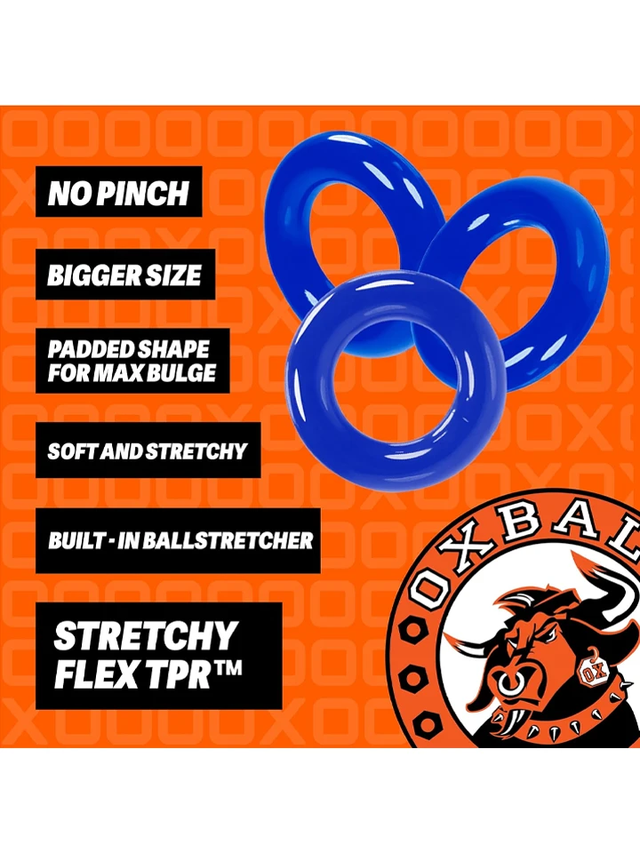 Oxballs Willy Rings Cock Rings Blue 3-pack - Cock ring set 3 [full]