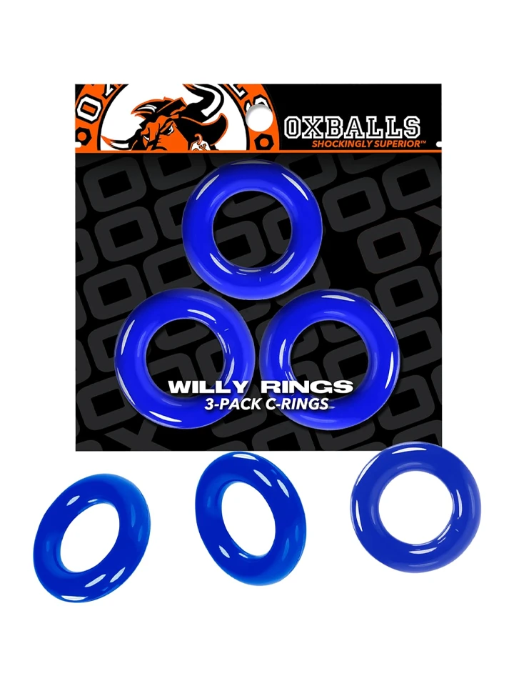 Oxballs Willy Rings Cock Rings Blue 3-pack - Cock ring set 4 [full]