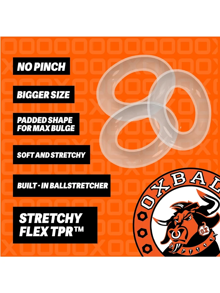 Oxballs Willy Rings Cock Rings Transparent 3-pack - Cock ring set 2 [full]