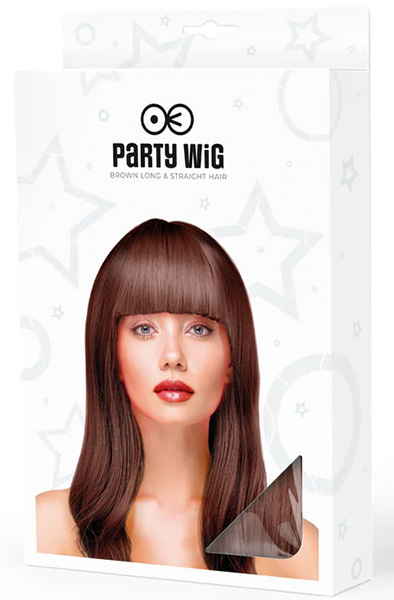 Party Wig Long Straight Brown Hair - Wig 2