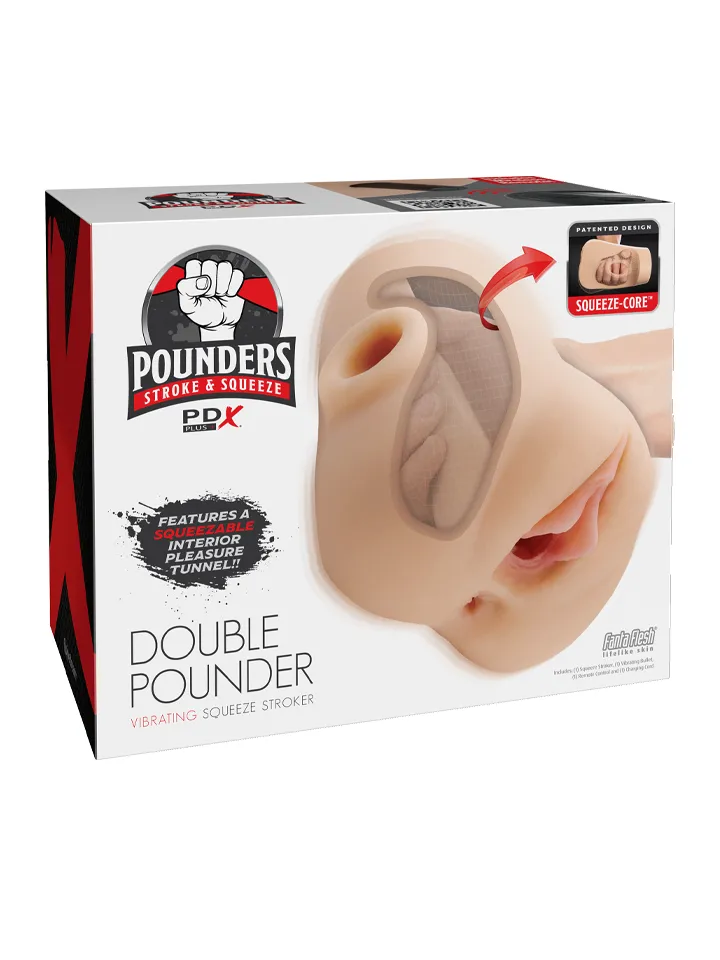 PDX Plus Double Pounder Vibrating Squeeze Stroker - Vibrating vagina masturbator 6 [full]