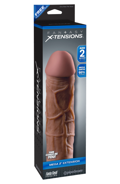 Pipedream Fantasy X-tensions Mega 2 Extension Brown - Penisverlängerung/Penishülle 3