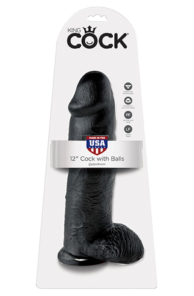 Pipedream King Cock With Balls Black 30,5 cm - XL Dildo 2