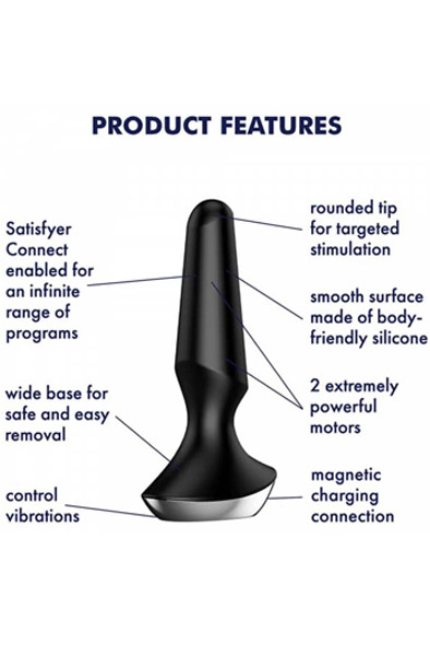 Plug-ilicious 2 Black Bluetooth & App - Vibrating anal plug 2