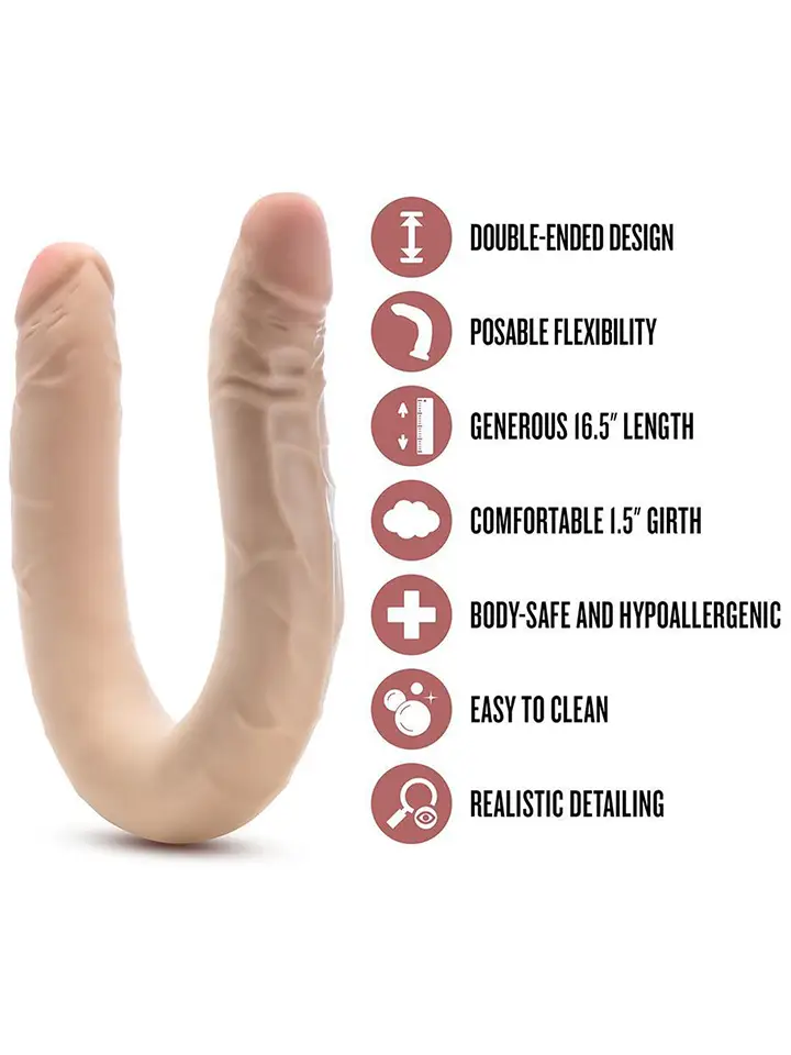 Posable Double Dong Beige 42 cm - Dual dildo 3