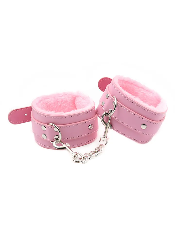 Premium Fur Lined Wrist Restraints Pink - Handcuffs 1