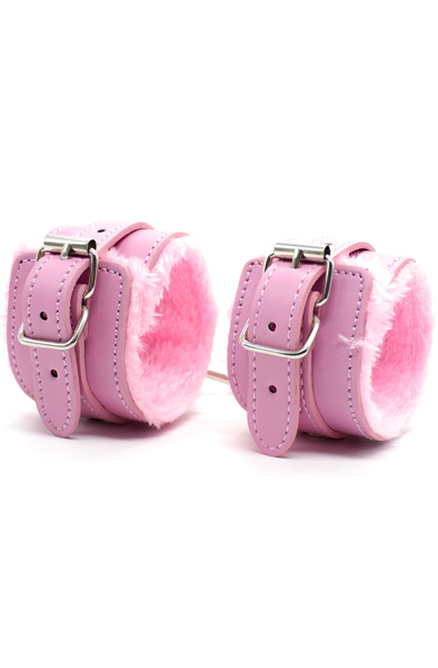 Premium Fur Lined Wrist Restraints Pink - Handcuffs 2