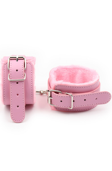 Premium Fur Lined Wrist Restraints Pink - Handcuffs 3