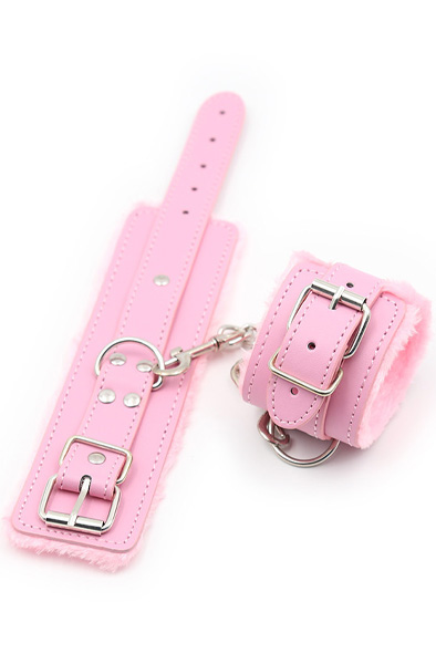 Premium Fur Lined Wrist Restraints Pink - Handcuffs 4