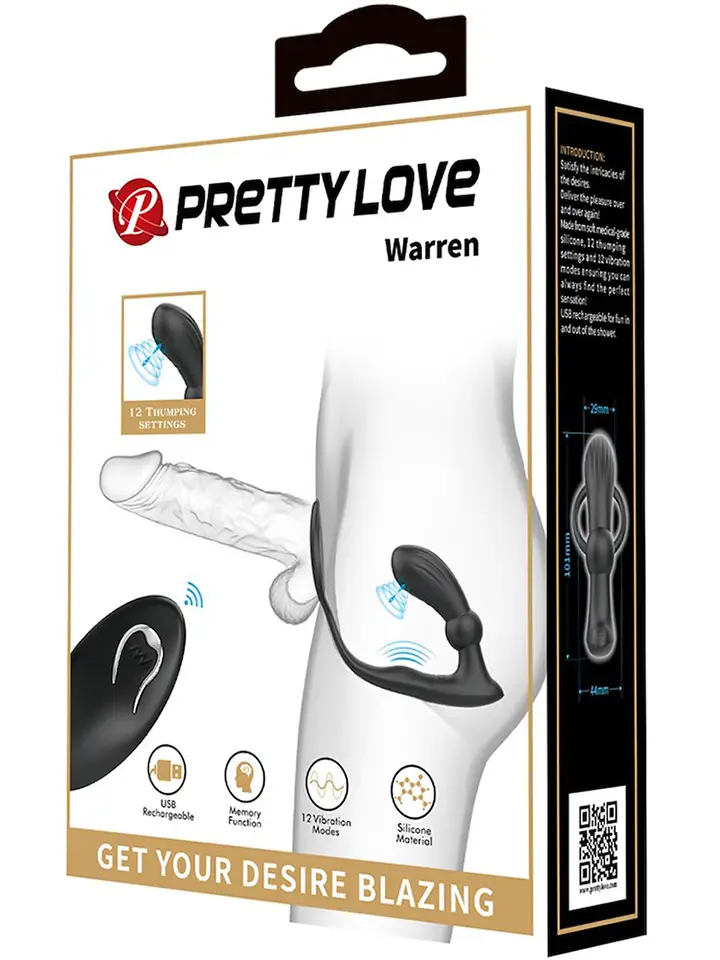 Pretty Love Warren Prostate Stimulator - Anal plug with penis ring 4
