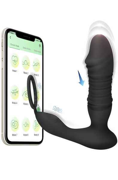 Prostata Massager mit Stoßfunktion & App - Prostatavibrator mit Penisring 1