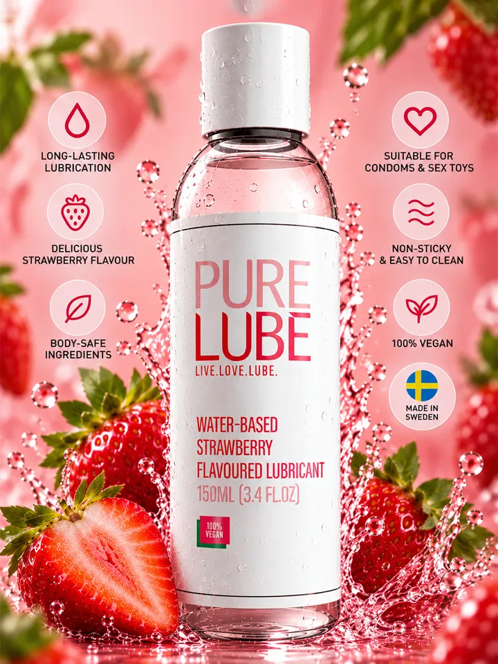 Pure Lube Strawberry Flavoured Lubricant 150 ml - Flavoured lubricant 1 [full]