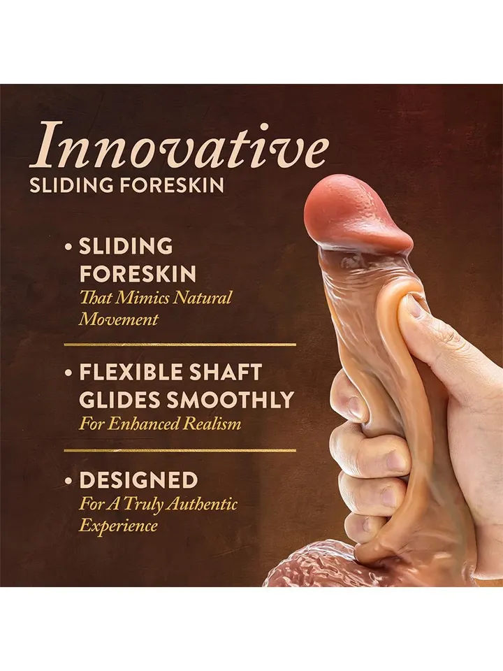 Raphael Sliding Foreskin Dildo With Balls 24 cm - Lifelike dildo 3 [full]