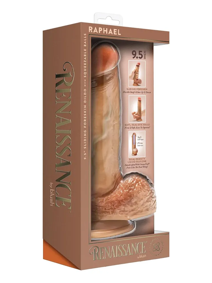 Raphael Sliding Foreskin Dildo With Balls 24 cm - Lifelike dildo 5 [full]