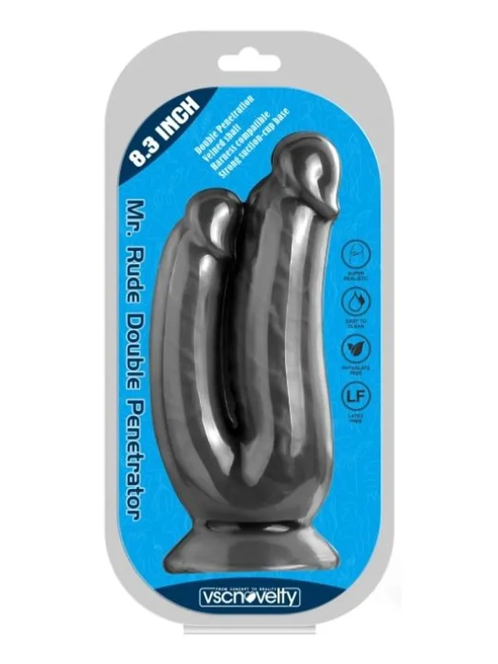 Realistic Penis Double Penetration Black 21 cm - Dual dildo 3 [full]