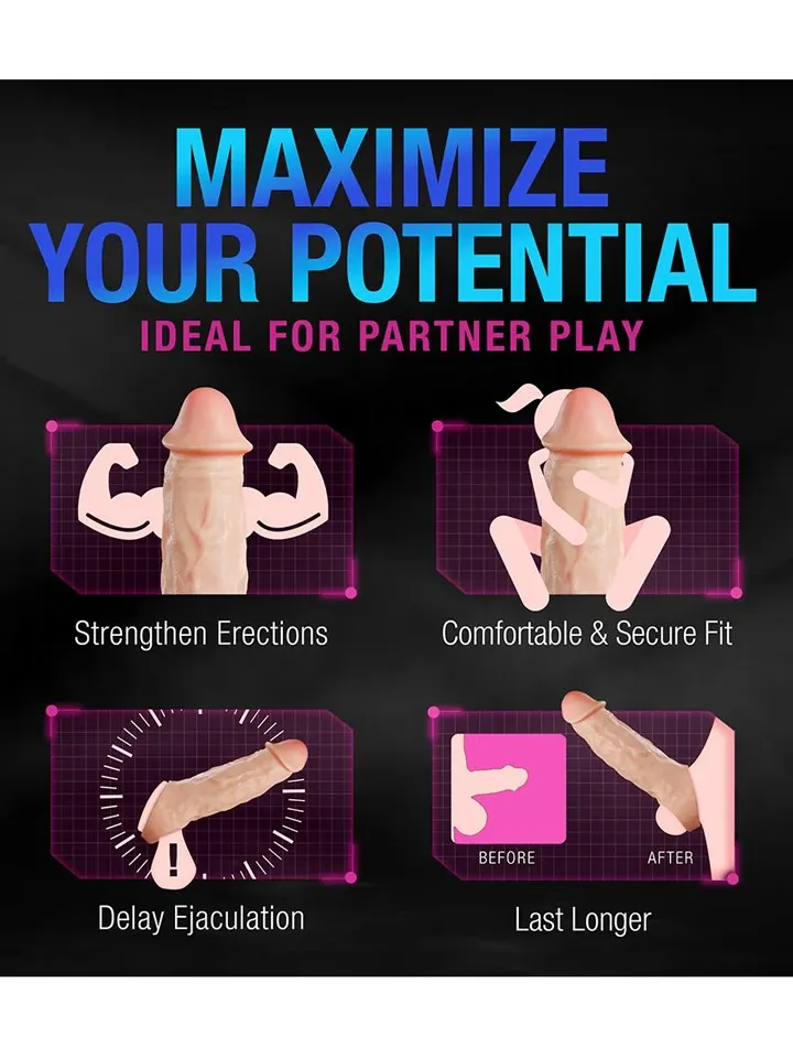 Realistic Penis Extender Sleeve 23,5 cm - Penis extender/penis sleeve 2