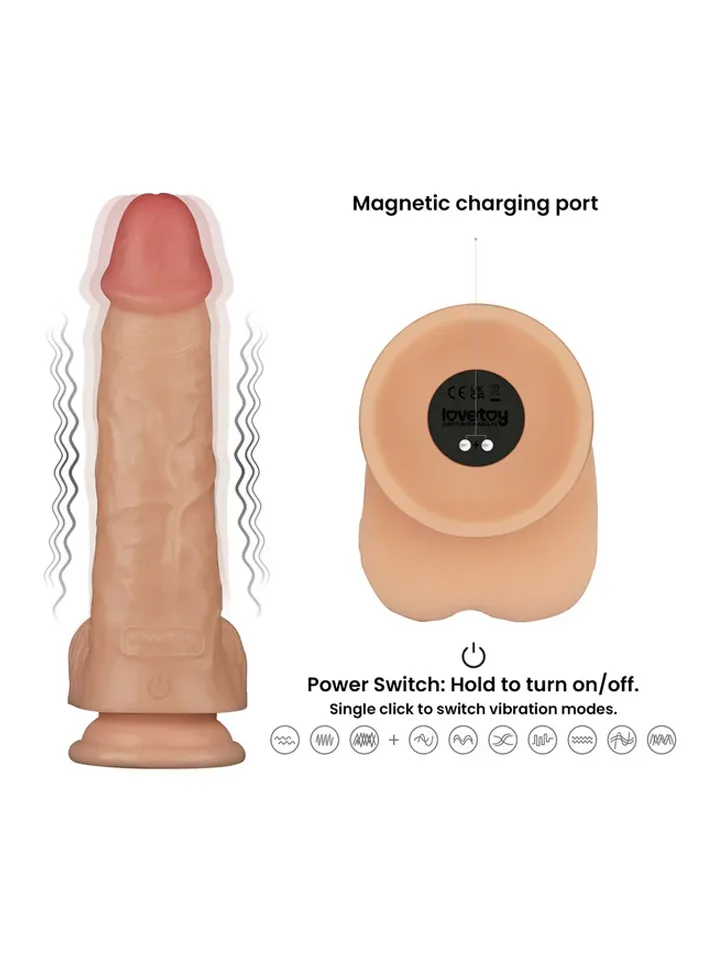 Realistic Vibrating Power Cock 23 cm - Vibrating dualdildo 2 [full]