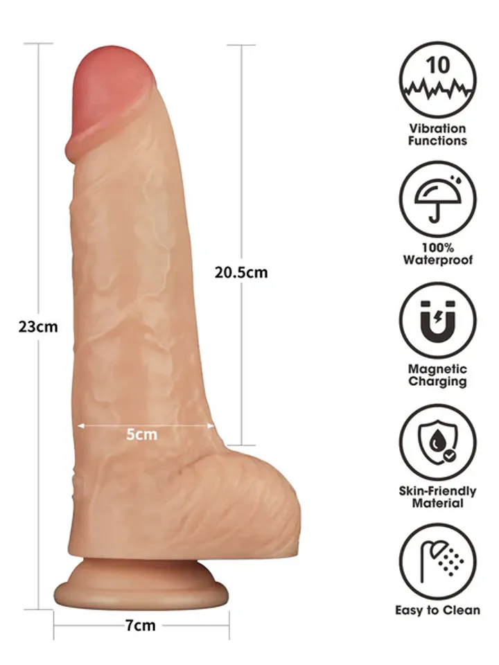 Realistic Vibrating Power Cock 23 cm - Vibrating dualdildo 3 [full]