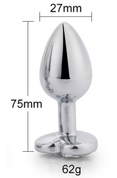 Red Scarlet Anal Plug With Heart Jewel S - Analplug aus Metall 3