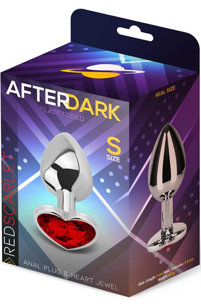 Red Scarlet Anal Plug With Heart Jewel S - Analplug aus Metall 4