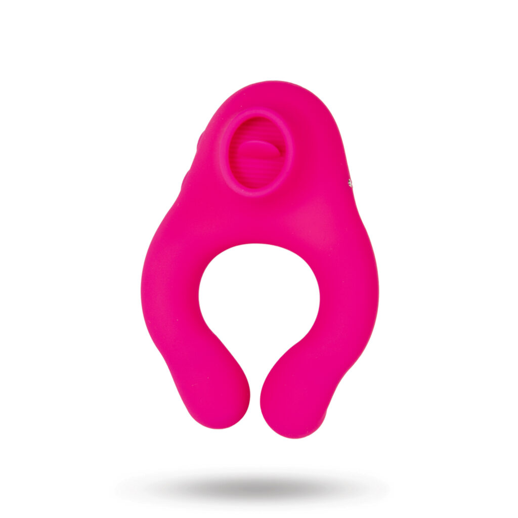 Remote Controlled Vibrating Licking Cock Ring Pink - Vibrierender Penisring 2