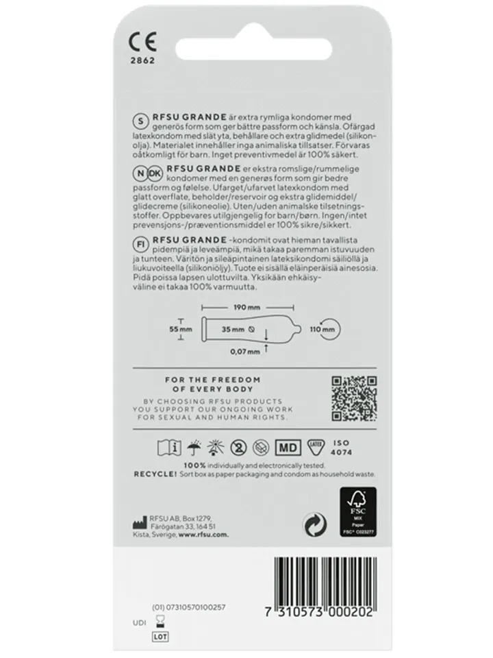 RFSU Grande Kondomer 10-pack - Large condoms 2