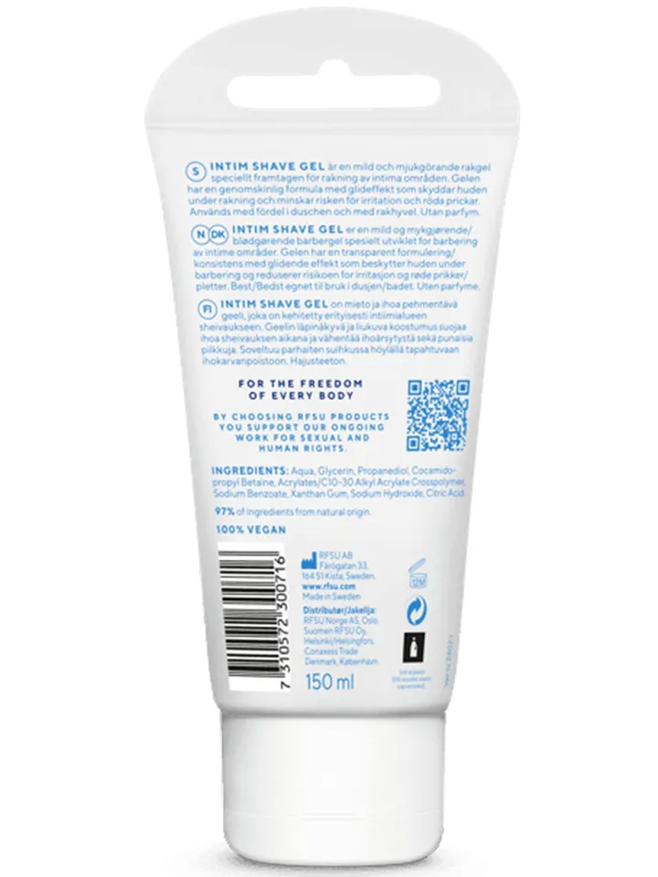 RFSU Intim Shave Gel 150 ml - Intimate shave 2