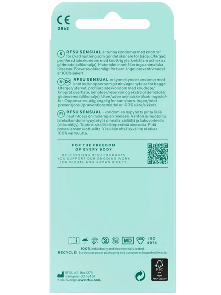 RFSU Sensual (Näkken) Kondomer 10-pack - Textured condoms 2
