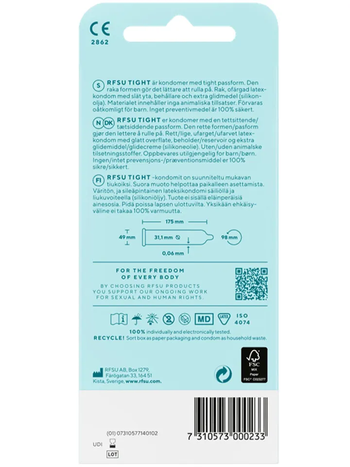 RFSU Tight Kondomer 10-pack - Tight condoms 2
