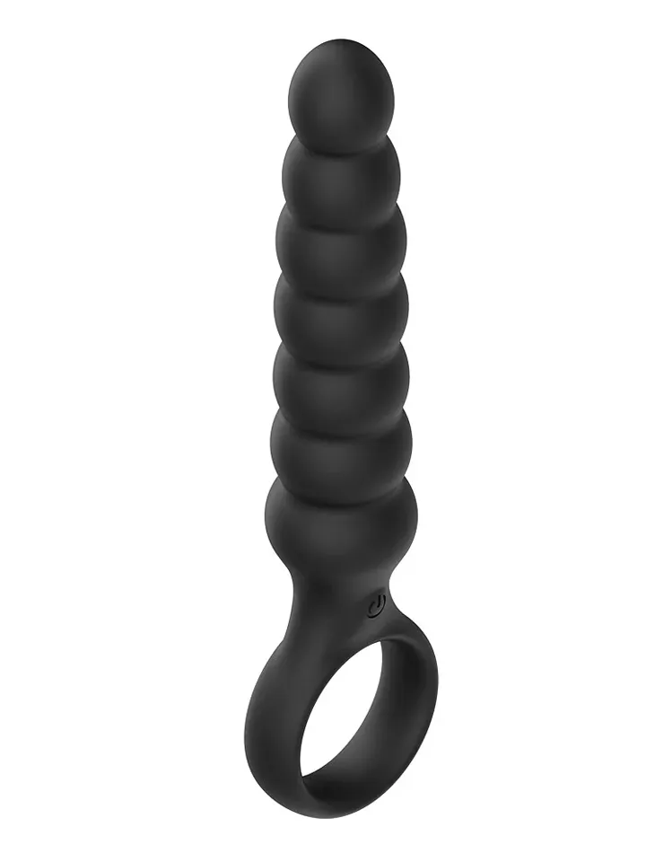 Ribbed Anal Plug With Vibrations Black - Vibrating anal plug 3 [full]