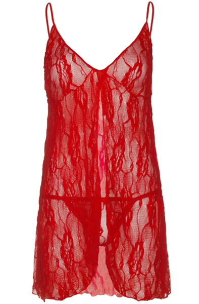 Romantic Babydoll & G-String Rot - Babydoll-Dessous 3